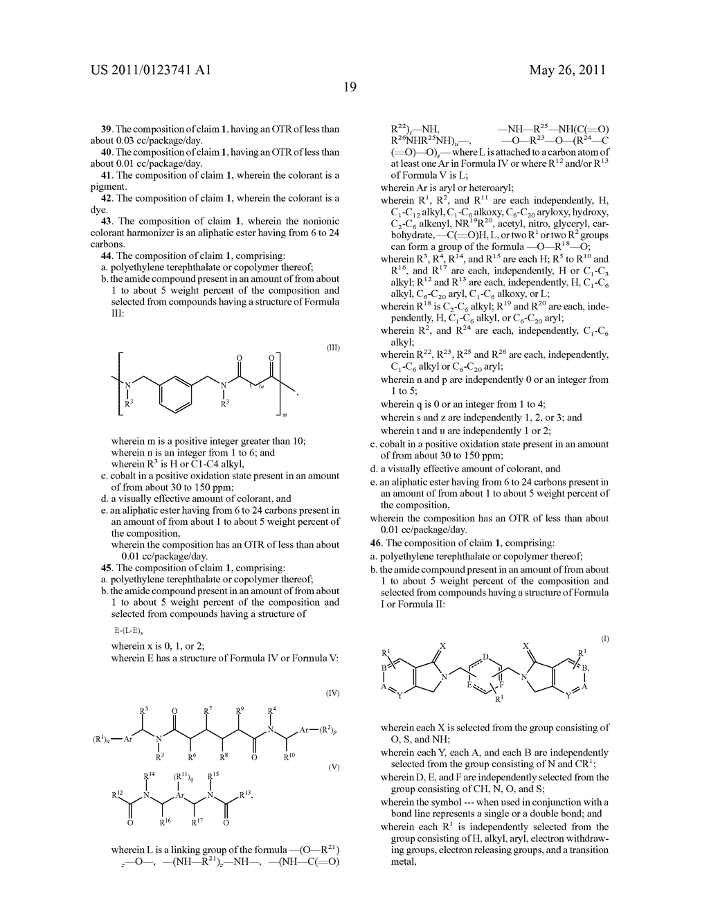 COLORANT COMPATIBLE OXYGEN SCAVENGING POLYMER COMPOSITIONS AND ARTICLES MADE FROM SAME - diagram, schematic, and image 25