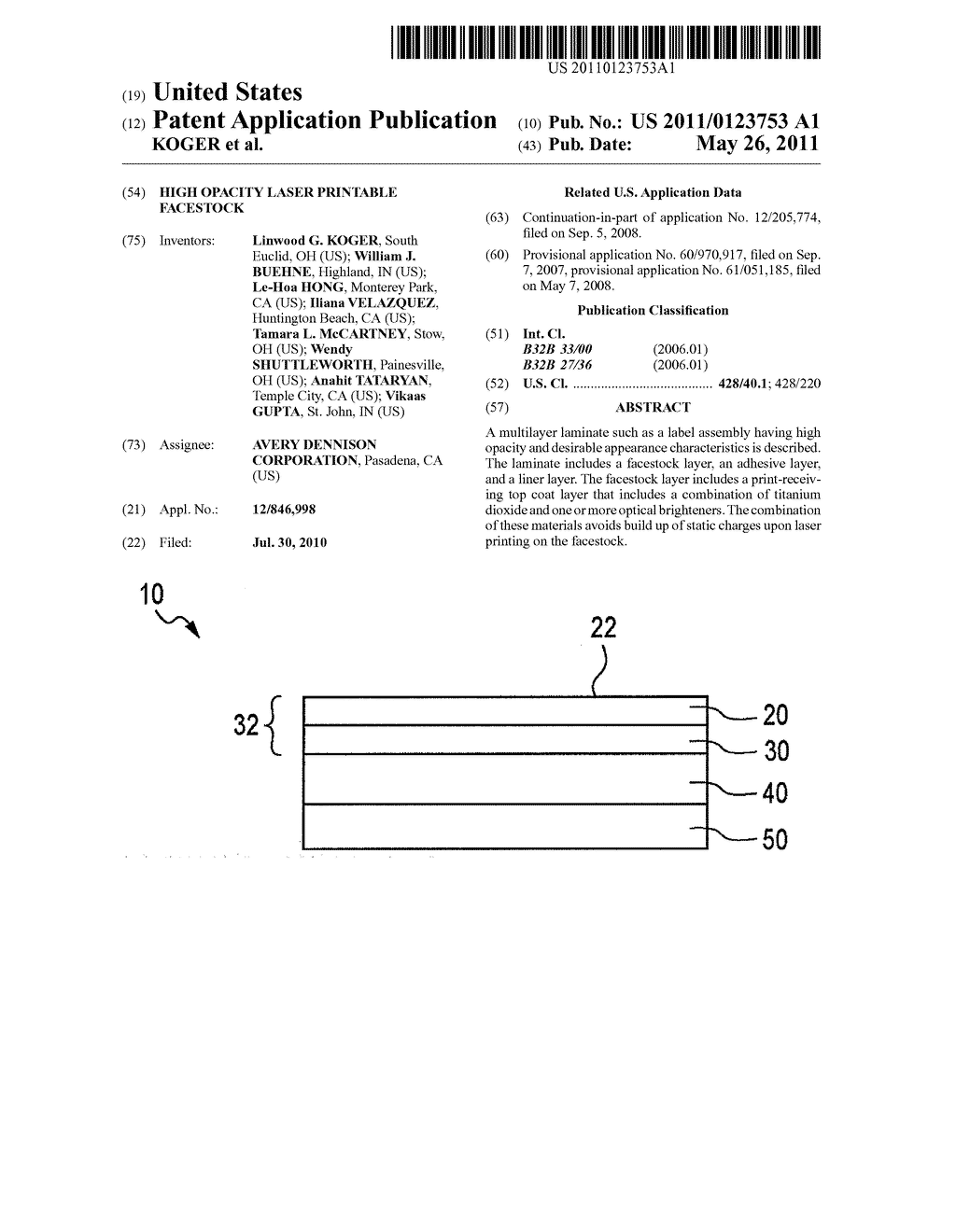 High Opacity Laser Printable Facestock - diagram, schematic, and image 01