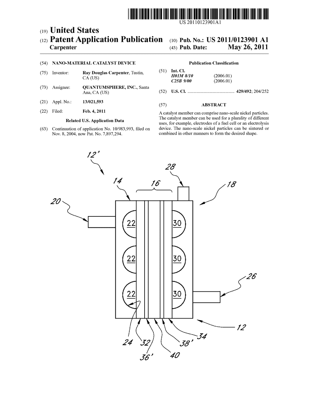 NANO-MATERIAL CATALYST DEVICE - diagram, schematic, and image 01