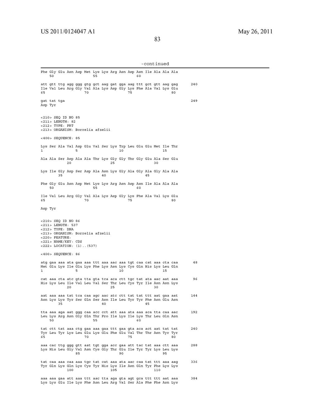 VMP-LIKE SEQUENCES OF PATHOGENIC BORRELIA SPECIES AND STRAINS - diagram, schematic, and image 100