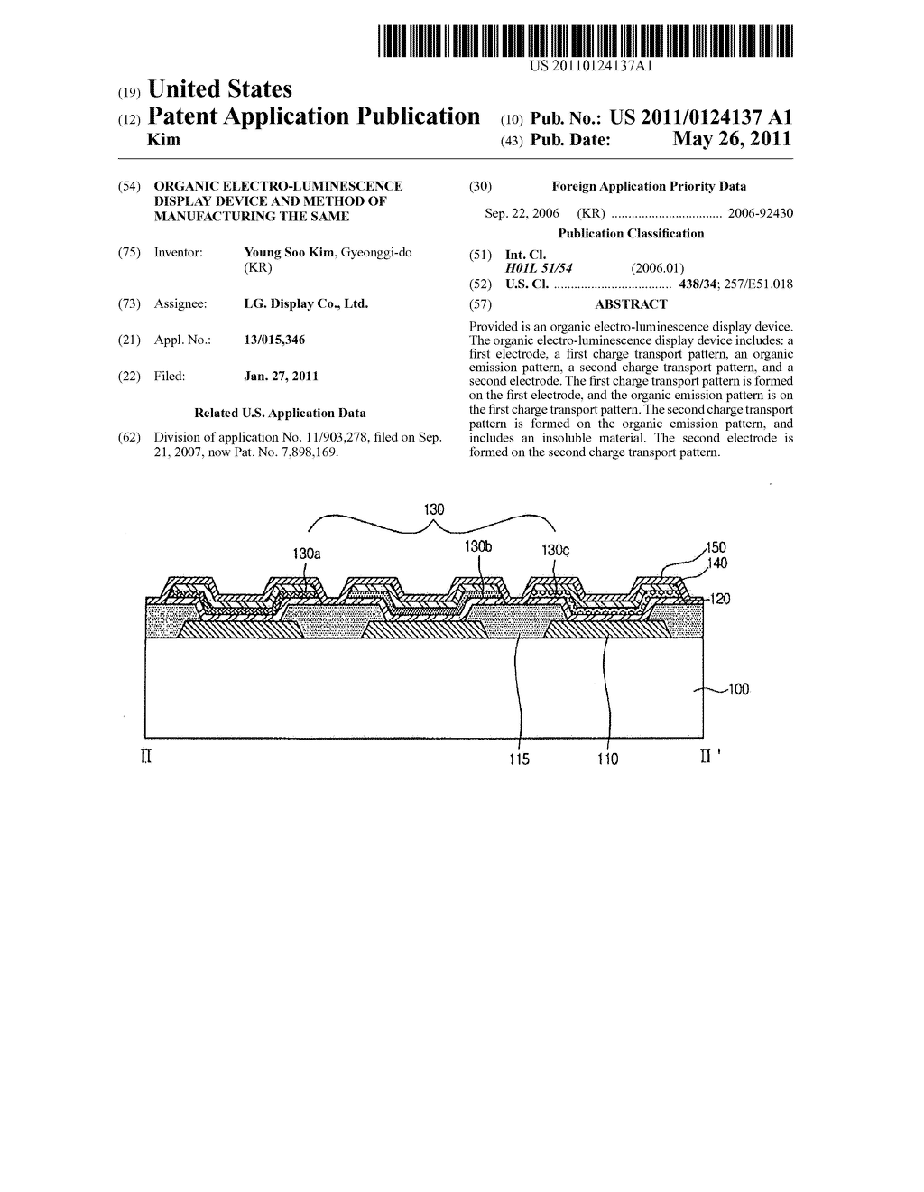 ORGANIC ELECTRO-LUMINESCENCE DISPLAY DEVICE AND METHOD OF MANUFACTURING THE SAME - diagram, schematic, and image 01