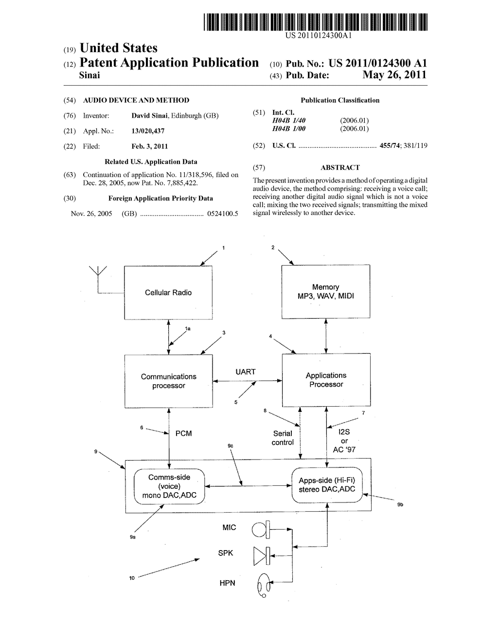 AUDIO DEVICE AND METHOD - diagram, schematic, and image 01