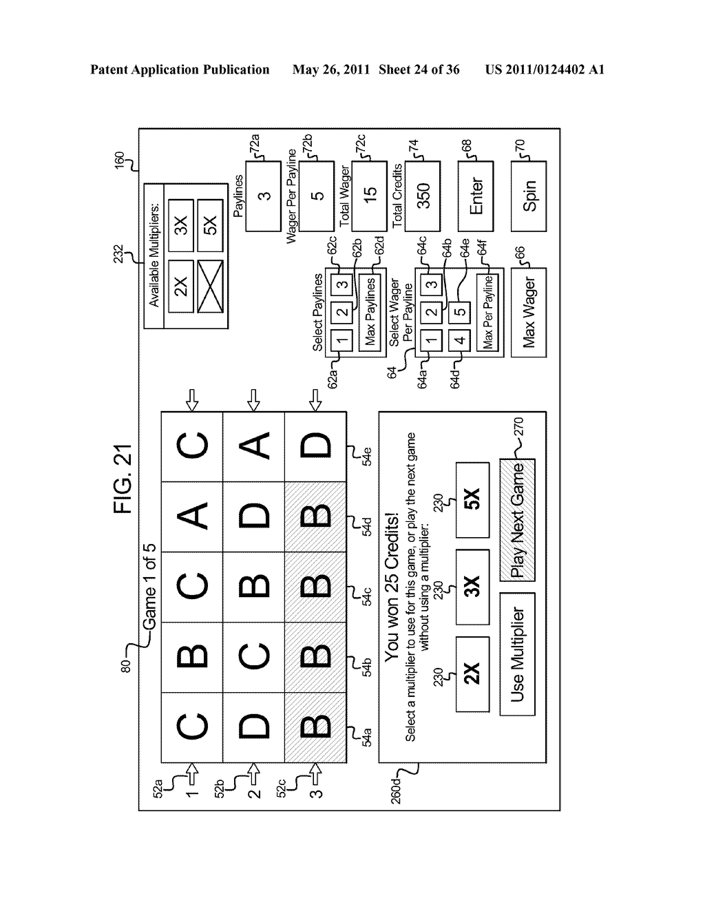 GAMING SYSTEM, GAMING DEVICE, AND METHOD FOR PROVIDING BENEFIT IN A FUTURE PLAY OF A WAGERING GAME - diagram, schematic, and image 25