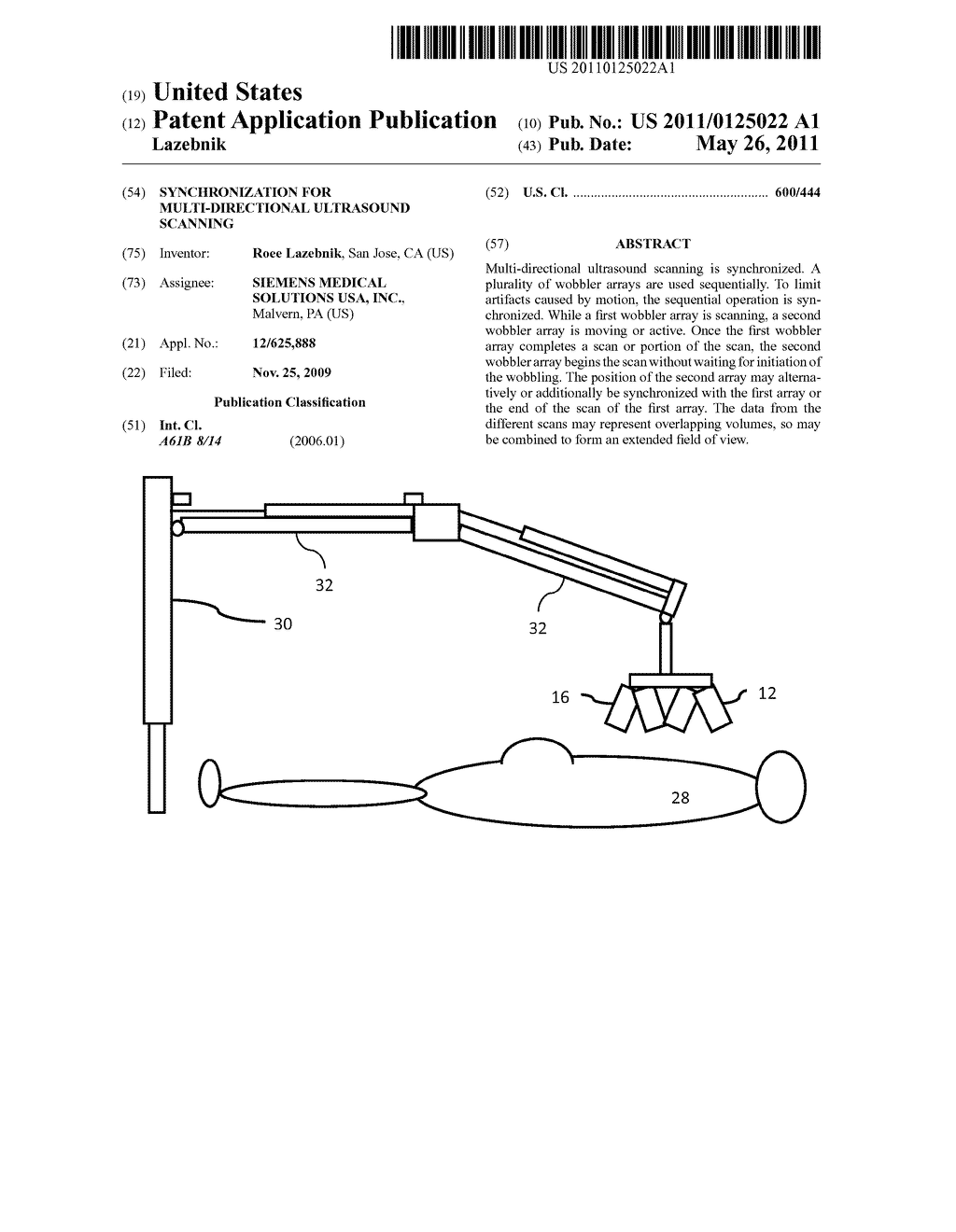 SYNCHRONIZATION FOR MULTI-DIRECTIONAL ULTRASOUND SCANNING - diagram, schematic, and image 01