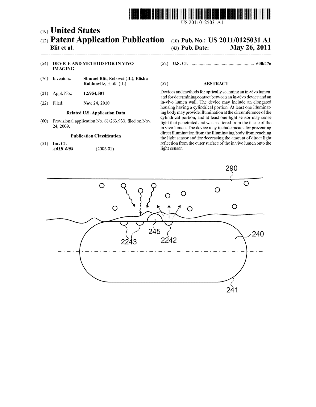 DEVICE AND METHOD FOR IN VIVO IMAGING - diagram, schematic, and image 01