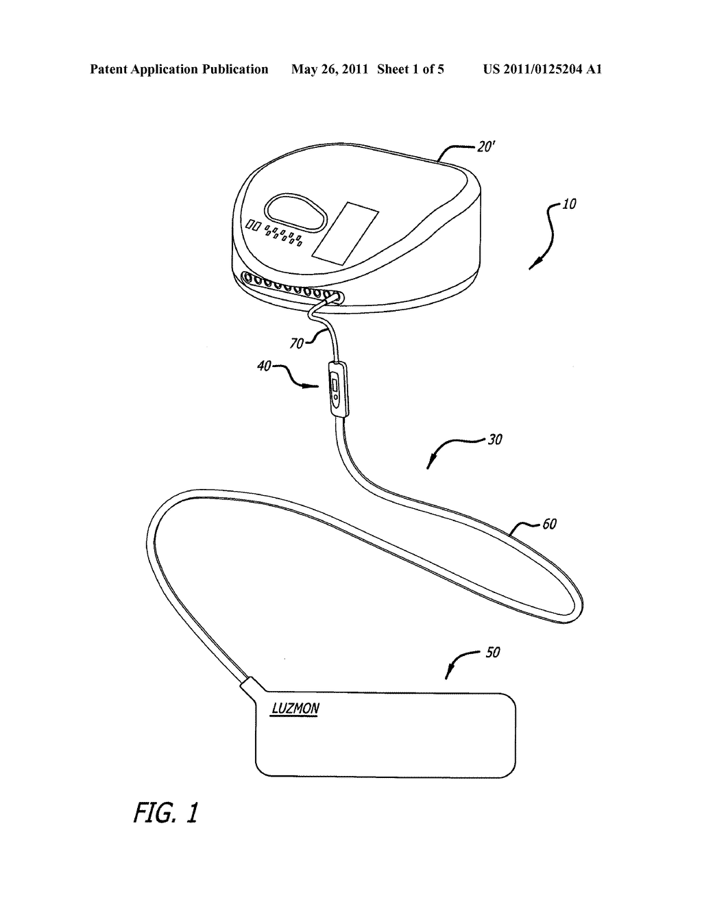 Electrostimulation pad with integrated temperature sensor - diagram, schematic, and image 02