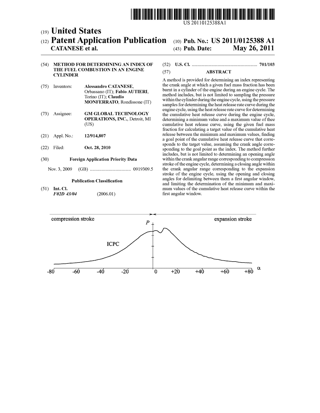 METHOD FOR DETERMINING AN INDEX OF THE FUEL COMBUSTION IN AN ENGINE CYLINDER - diagram, schematic, and image 01