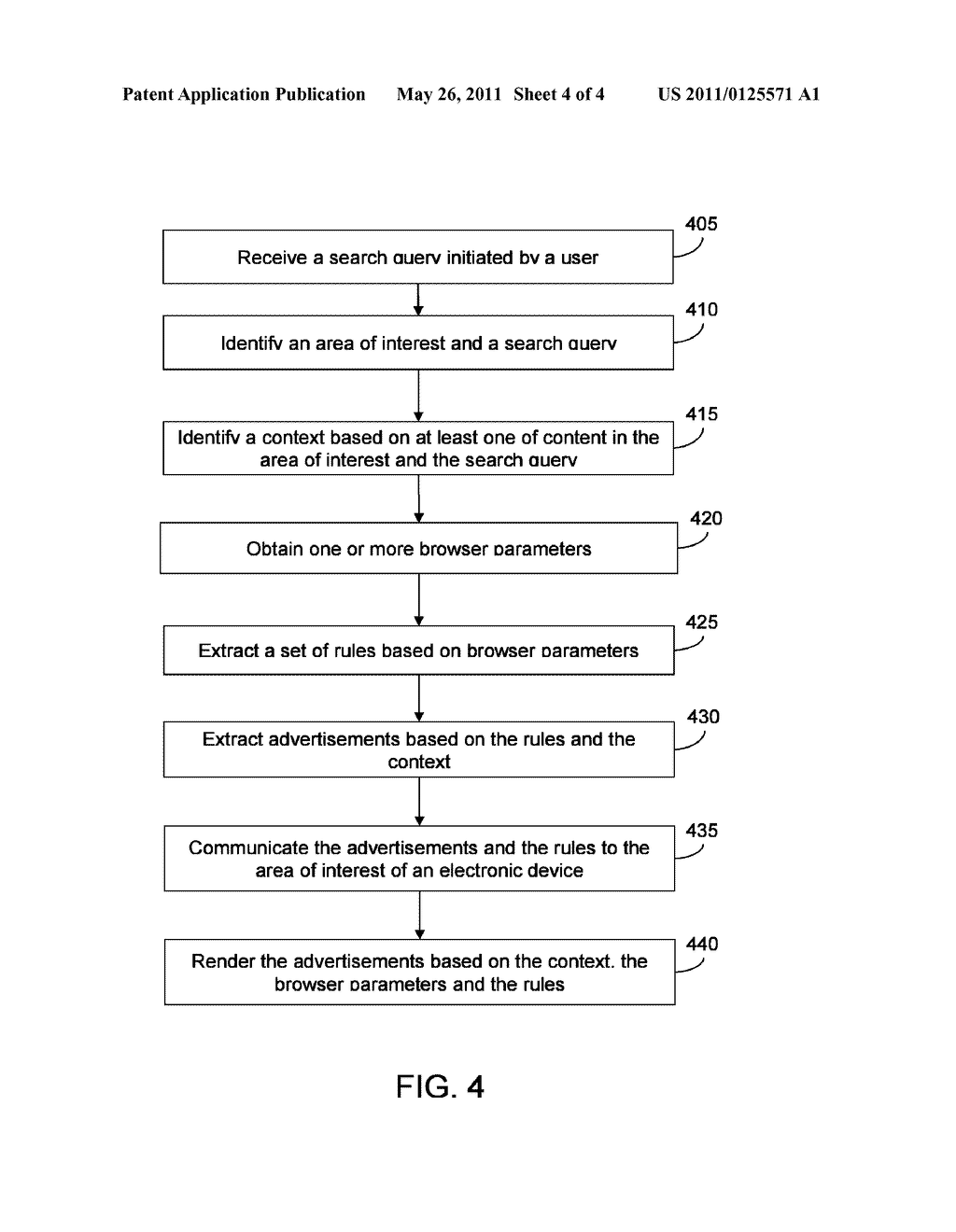 METHOD AND SYSTEM FOR SPEED EFFICIENT AND RELEVANCY EFFICIENT ADVERTISING THROUGH A WEB ENABLED ELEMENT - diagram, schematic, and image 05