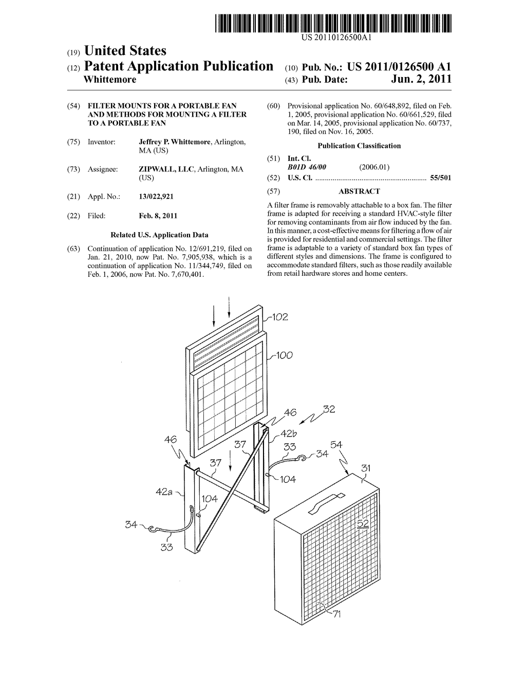 FILTER MOUNTS FOR A PORTABLE FAN AND METHODS FOR MOUNTING A FILTER TO A     PORTABLE FAN - diagram, schematic, and image 01