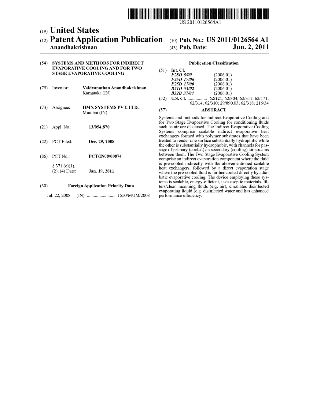 SYSTEMS AND METHODS FOR INDIRECT EVAPORATIVE COOLING AND FOR TWO STAGE     EVAPORATIVE COOLING - diagram, schematic, and image 01