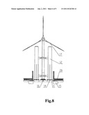 WIND TURBINE HOLDING AND LIFTING SYSTEM AND MOVABLE OPERATING PLATFORM     ABOVE WATER diagram and image