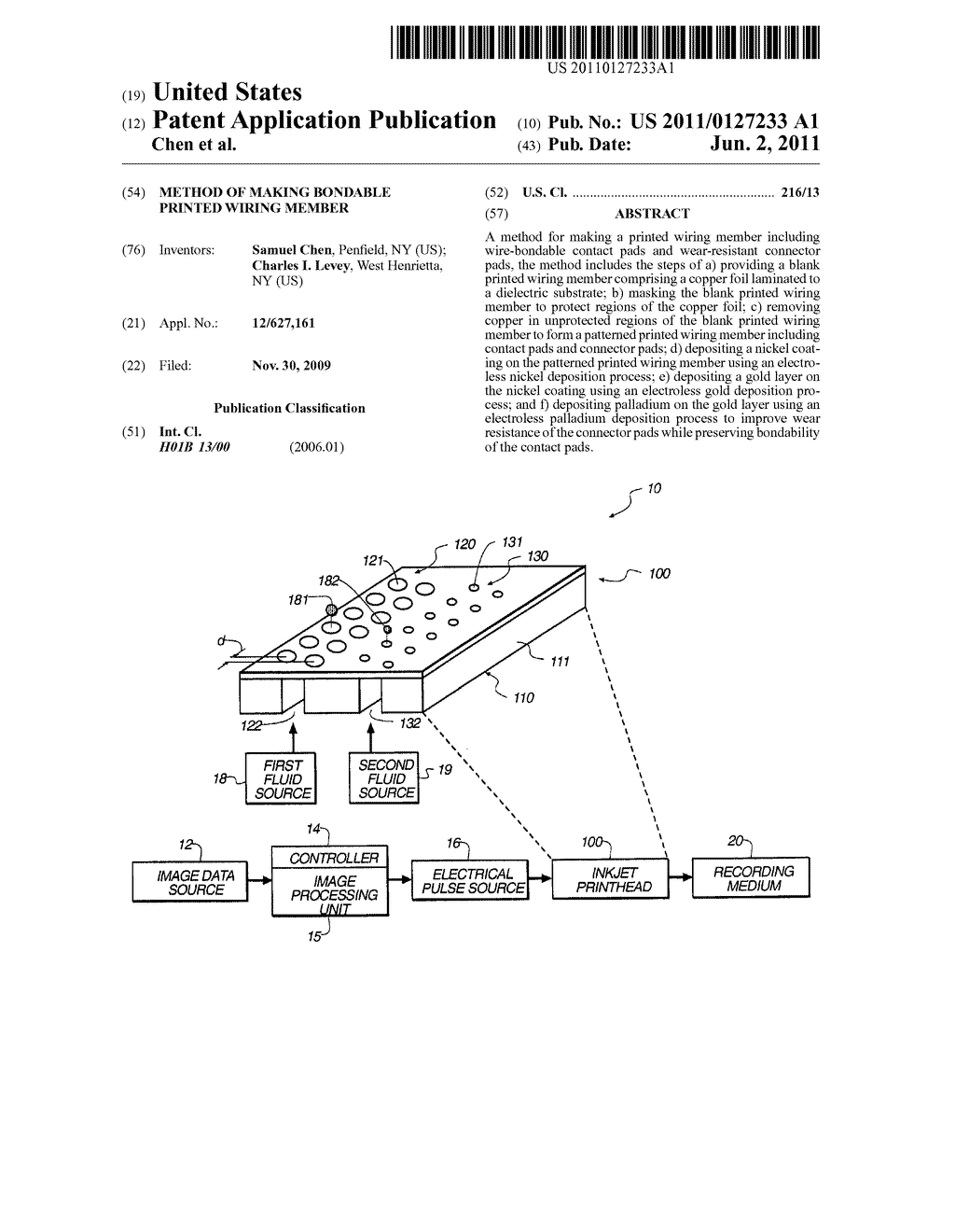 METHOD OF MAKING BONDABLE PRINTED WIRING MEMBER - diagram, schematic, and image 01