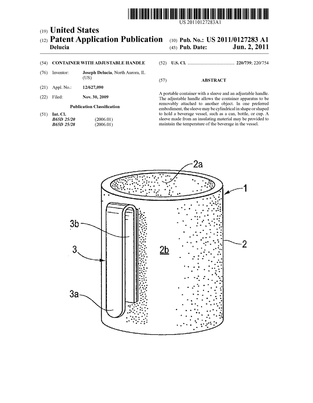CONTAINER WITH ADJUSTABLE HANDLE - diagram, schematic, and image 01