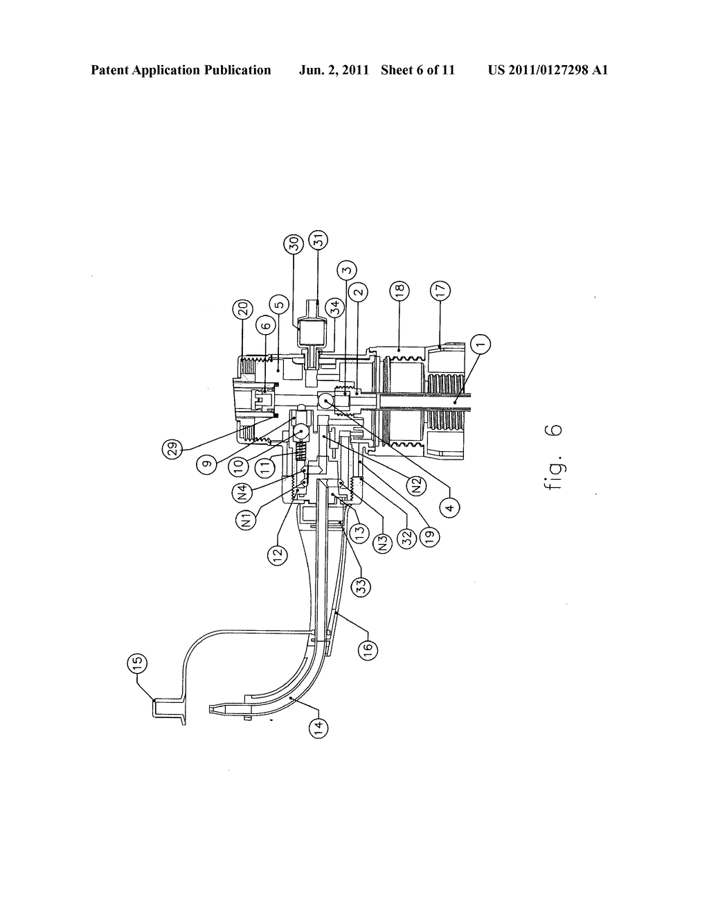 BOTTLE TOP DISPENSER WITH RECIRCULATING AND DRAINING MECHANISM - diagram, schematic, and image 07