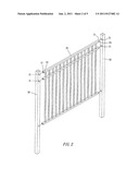 Combined structure of fence posts and rails diagram and image