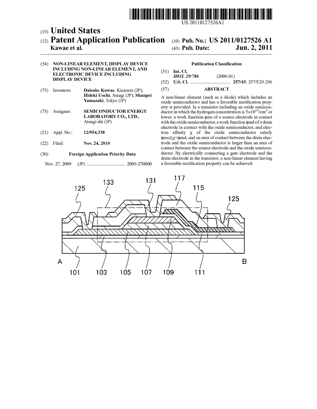 NON-LINEAR ELEMENT, DISPLAY DEVICE INCLUDING NON-LINEAR ELEMENT, AND     ELECTRONIC DEVICE INCLUDING DISPLAY DEVICE - diagram, schematic, and image 01