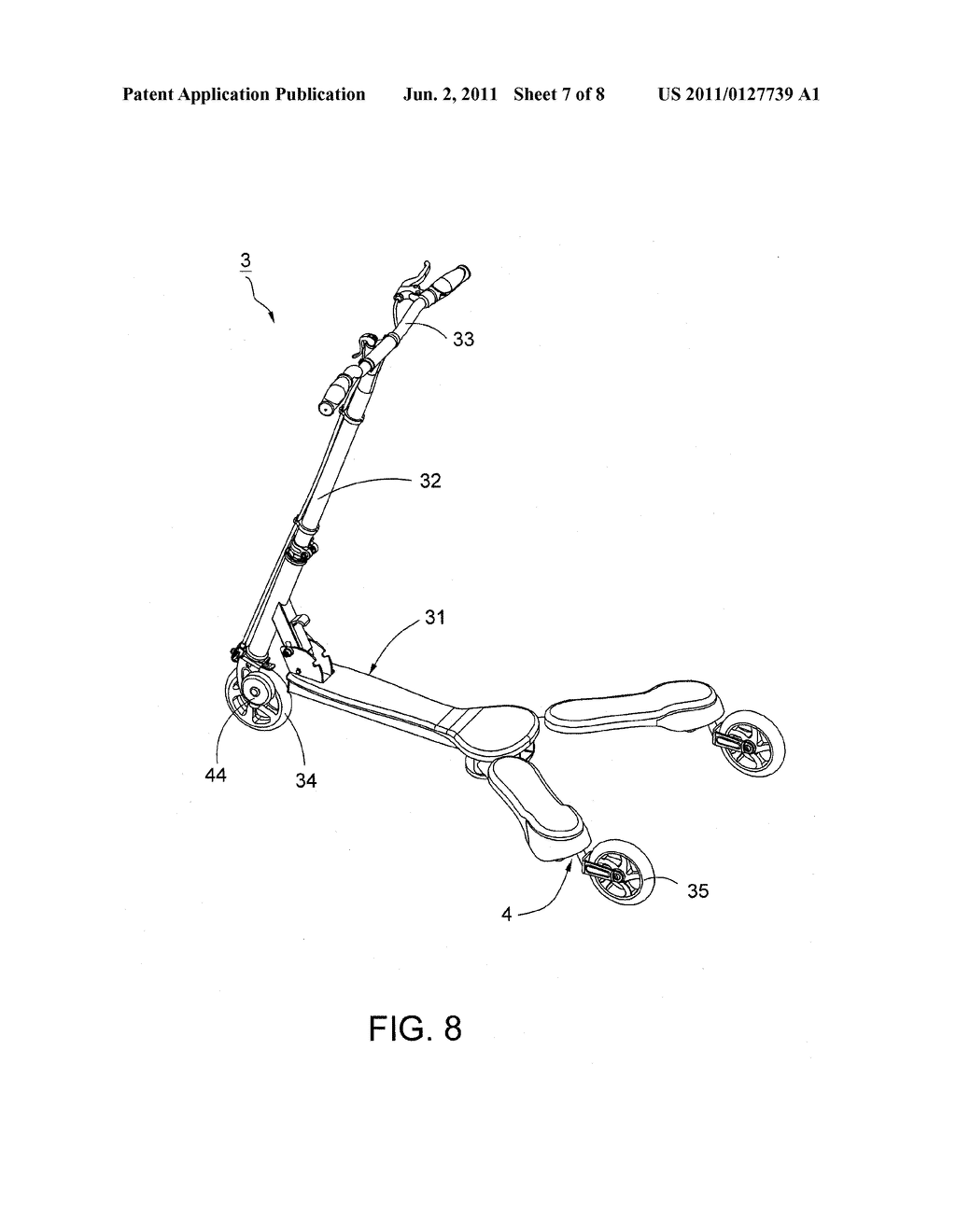 SWINGABLE AND SPEEDABLE FREEWHEELED VEHICLE - diagram, schematic, and image 08