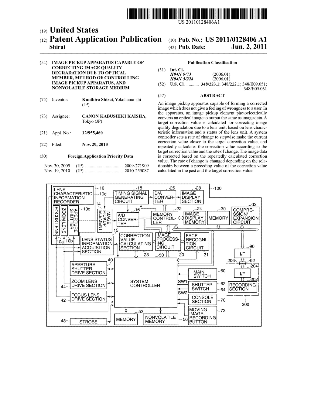 IMAGE PICKUP APPARATUS CAPABLE OF CORRECTING IMAGE QUALITY DEGRADATION DUE     TO OPTICAL MEMBER, METHOD OF CONTROLLING IMAGE PICKUP APPARATUS, AND     NONVOLATILE STORAGE MEDIUM - diagram, schematic, and image 01