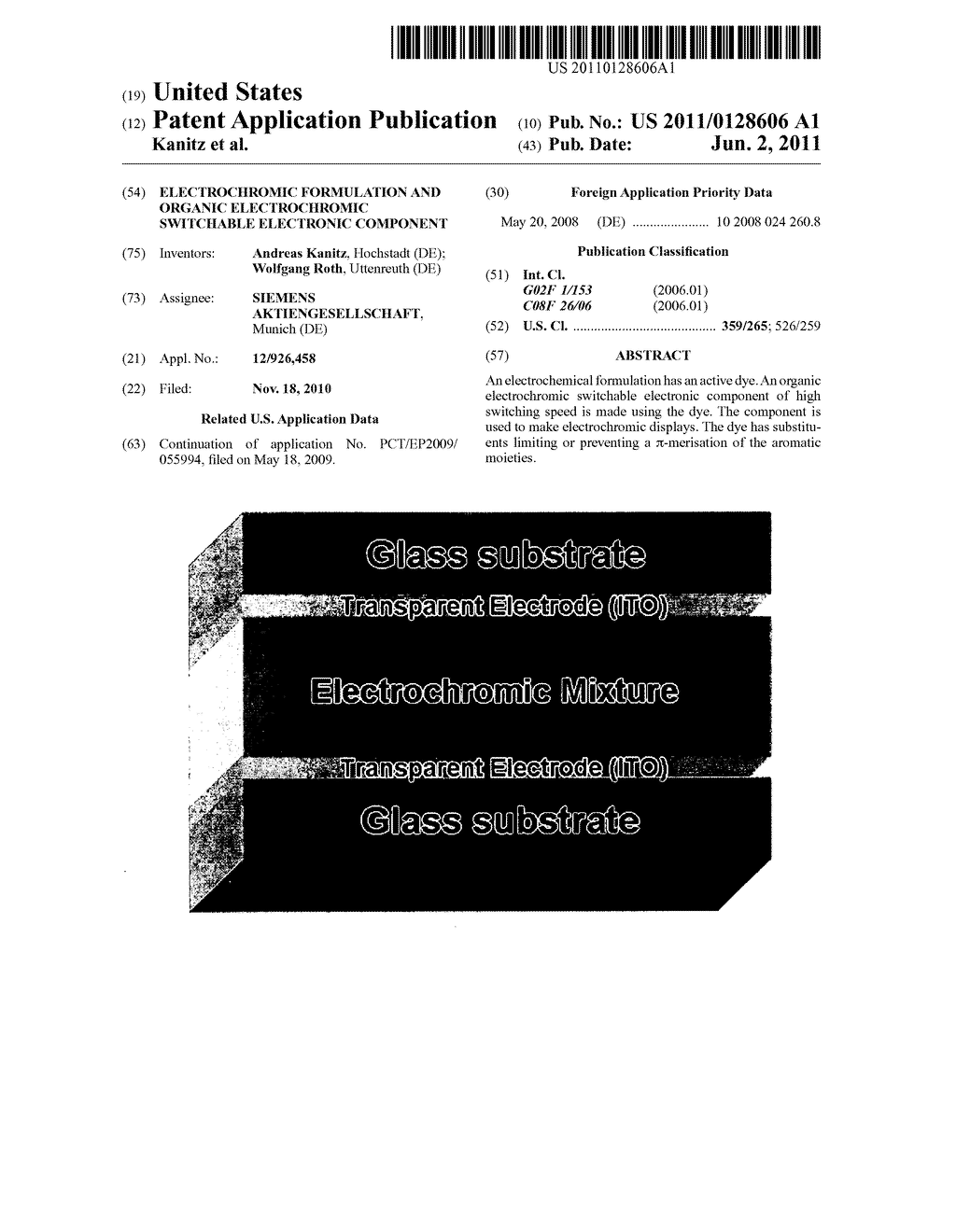 Electrochromic formulation and organic electrochromic switchable     electronic component - diagram, schematic, and image 01