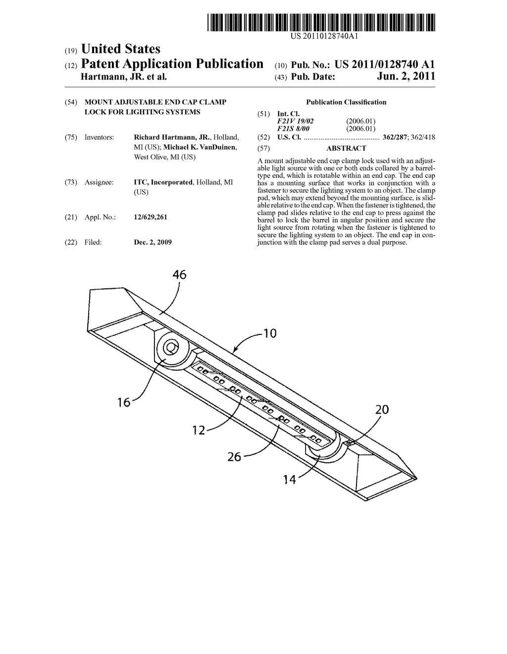 Mount Adjustable End Cap Clamp Lock for Lighting Systems - diagram, schematic, and image 01