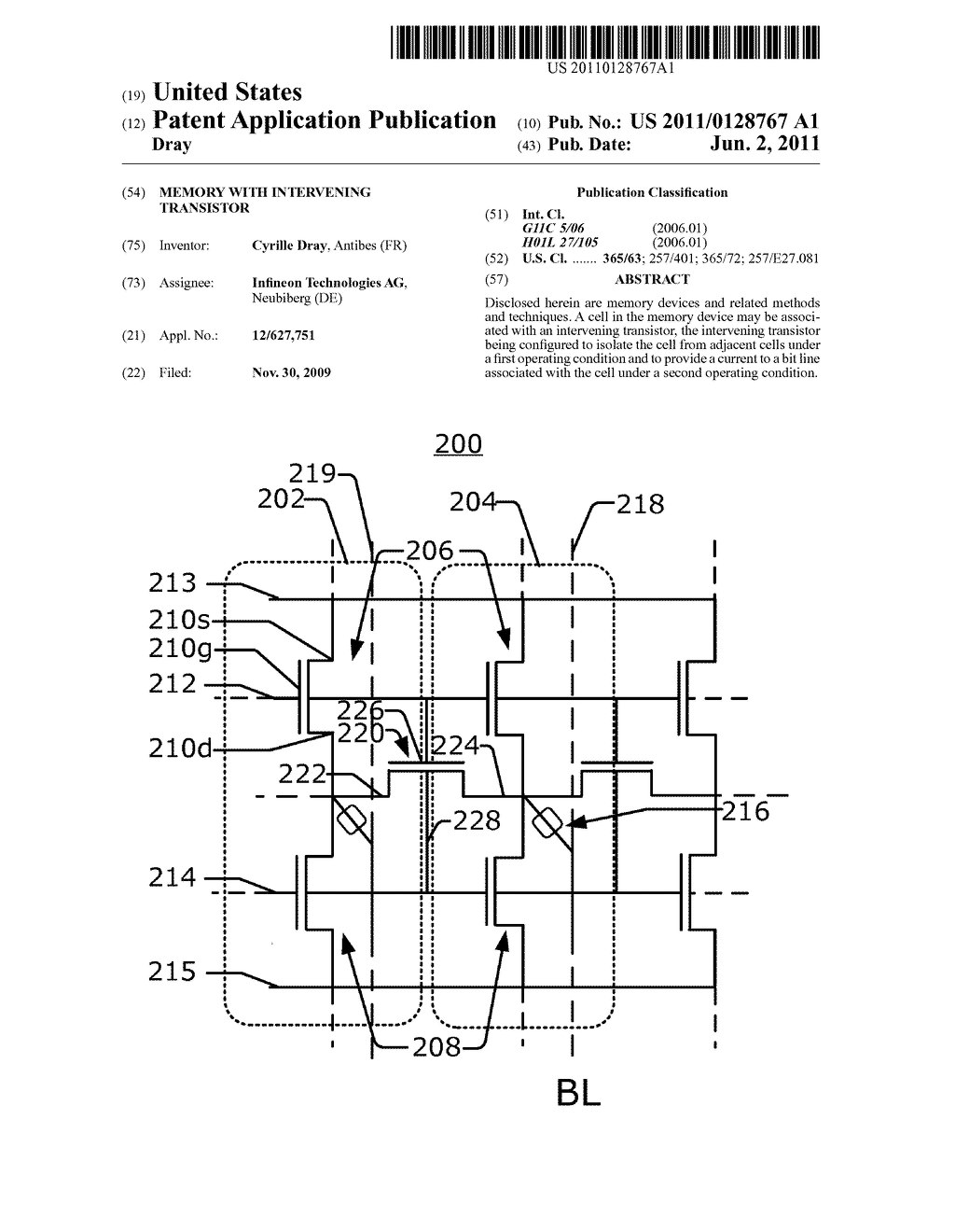 Memory With Intervening Transistor - diagram, schematic, and image 01