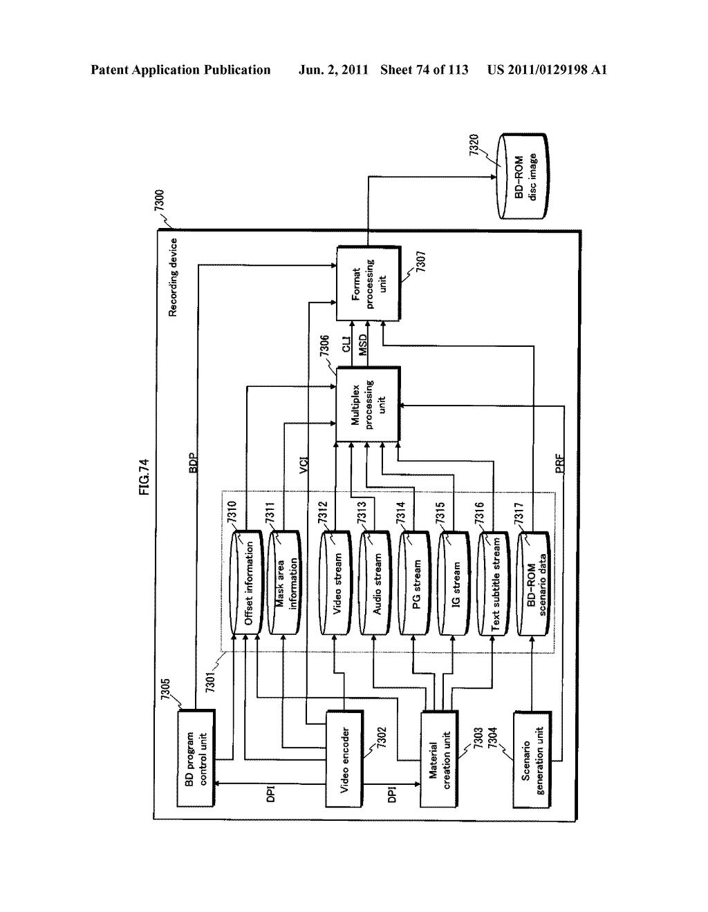 RECORDING MEDIUM, REPRODUCING DEVICE, ENCODING DEVICE, INTEGRATED CIRCUIT,     AND REPRODUCTION OUTPUT DEVICE - diagram, schematic, and image 75