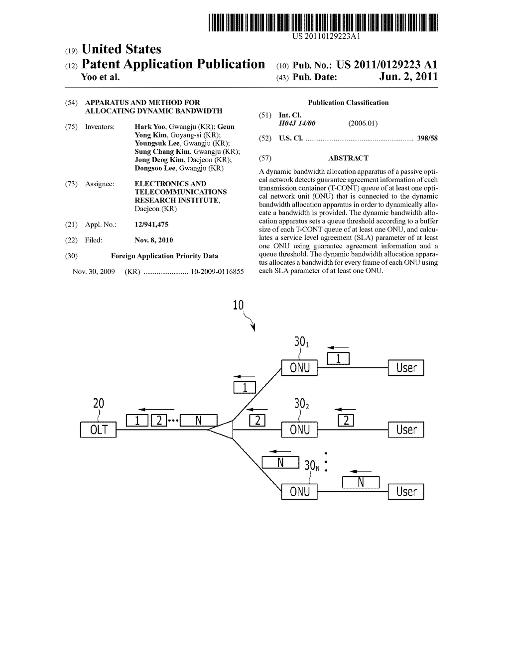 APPARATUS AND METHOD FOR ALLOCATING DYNAMIC BANDWIDTH - diagram, schematic, and image 01