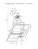 PRINTER WITH BRACKET FOR HOLDING PAPER TRAY diagram and image