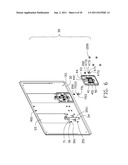 PRINTER WITH BRACKET FOR HOLDING PAPER TRAY diagram and image