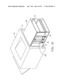 PRINTER WITH BRACKET FOR HOLDING PAPER TRAY diagram and image