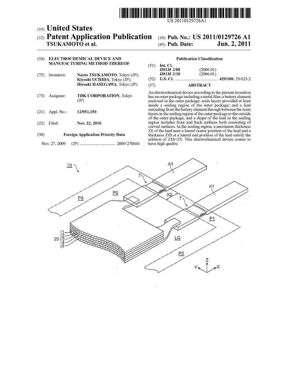 ELECTROCHEMICAL DEVICE AND MANUFACTURING METHOD THEREOF - diagram, schematic, and image 01