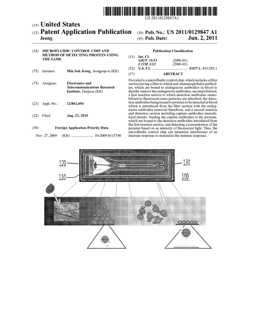 MICROFLUIDIC CONTROL CHIP AND METHOD  OF DETECTING PROTEIN USING THE SAME - diagram, schematic, and image 01