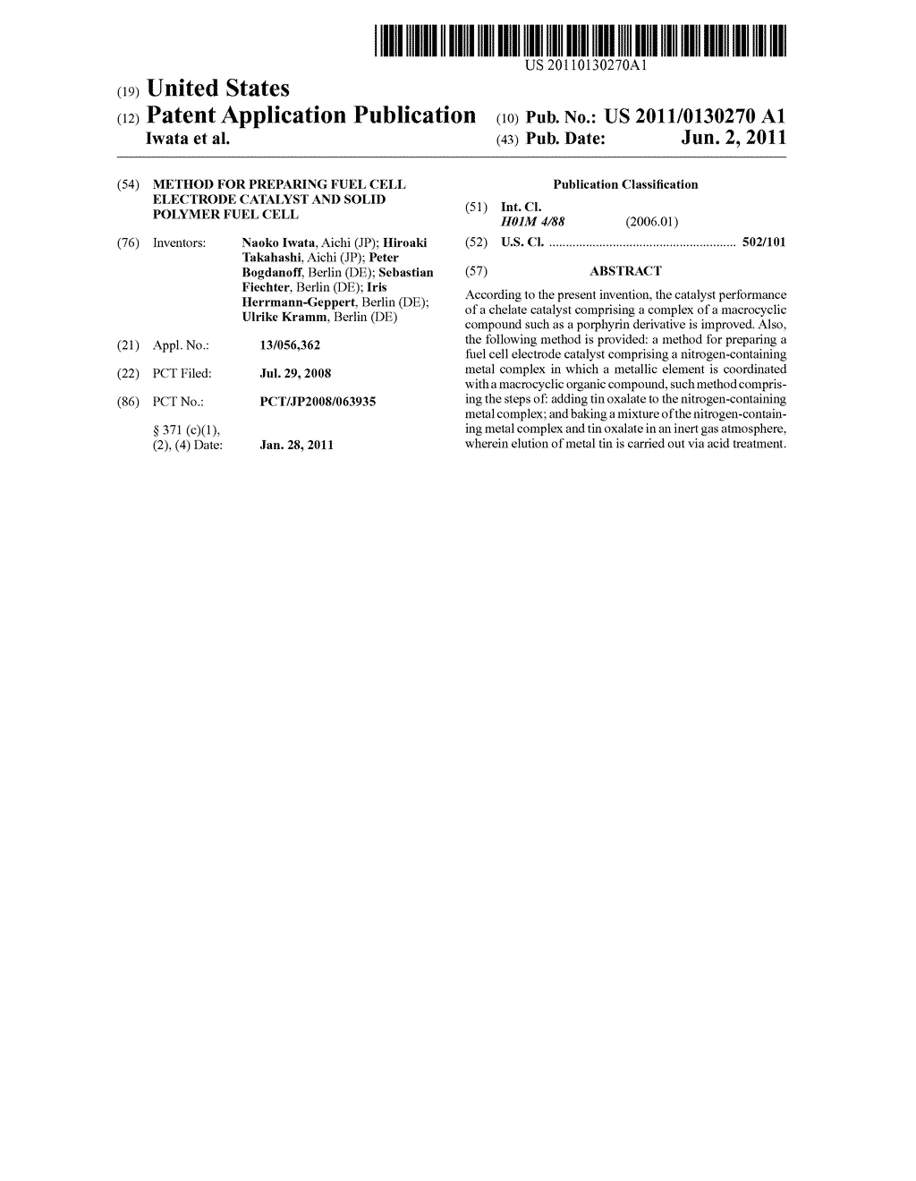 METHOD FOR PREPARING FUEL CELL ELECTRODE CATALYST AND SOLID POLYMER FUEL     CELL - diagram, schematic, and image 01