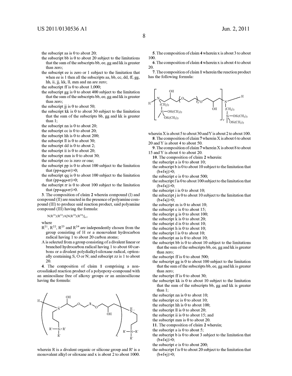 COPOLYMERS OF EPOXY COMPOUNDS AND AMINO SILICONES AND COMPOSITIONS     COMPRISING THE SAME - diagram, schematic, and image 09