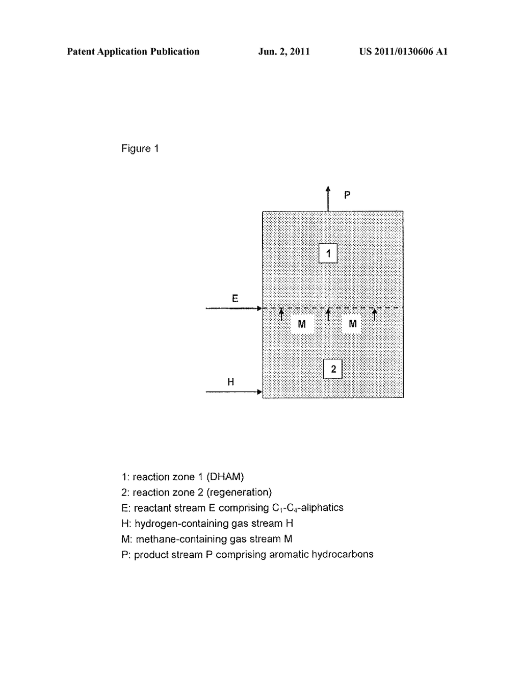 PROCESS FOR OBTAINING BENZENE, TOLUENE (AND NAPHTHALENE) FROM     C1-C4-ALKANES WITH CO-DOSAGE OF HYDROGEN OF A SEPERATE LOCATION - diagram, schematic, and image 02