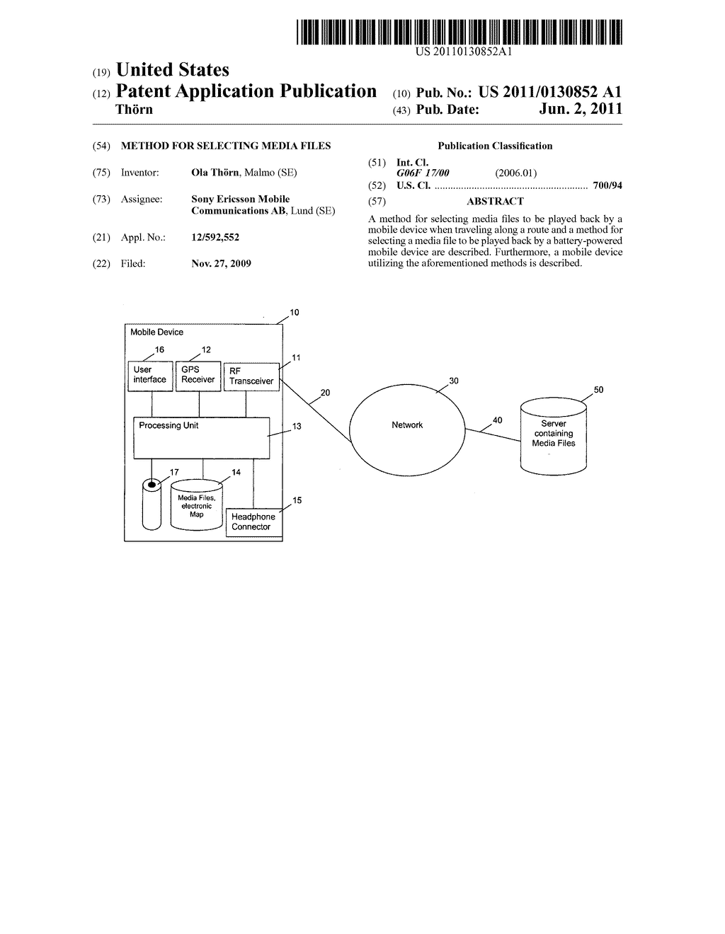 Method for selecting media files - diagram, schematic, and image 01