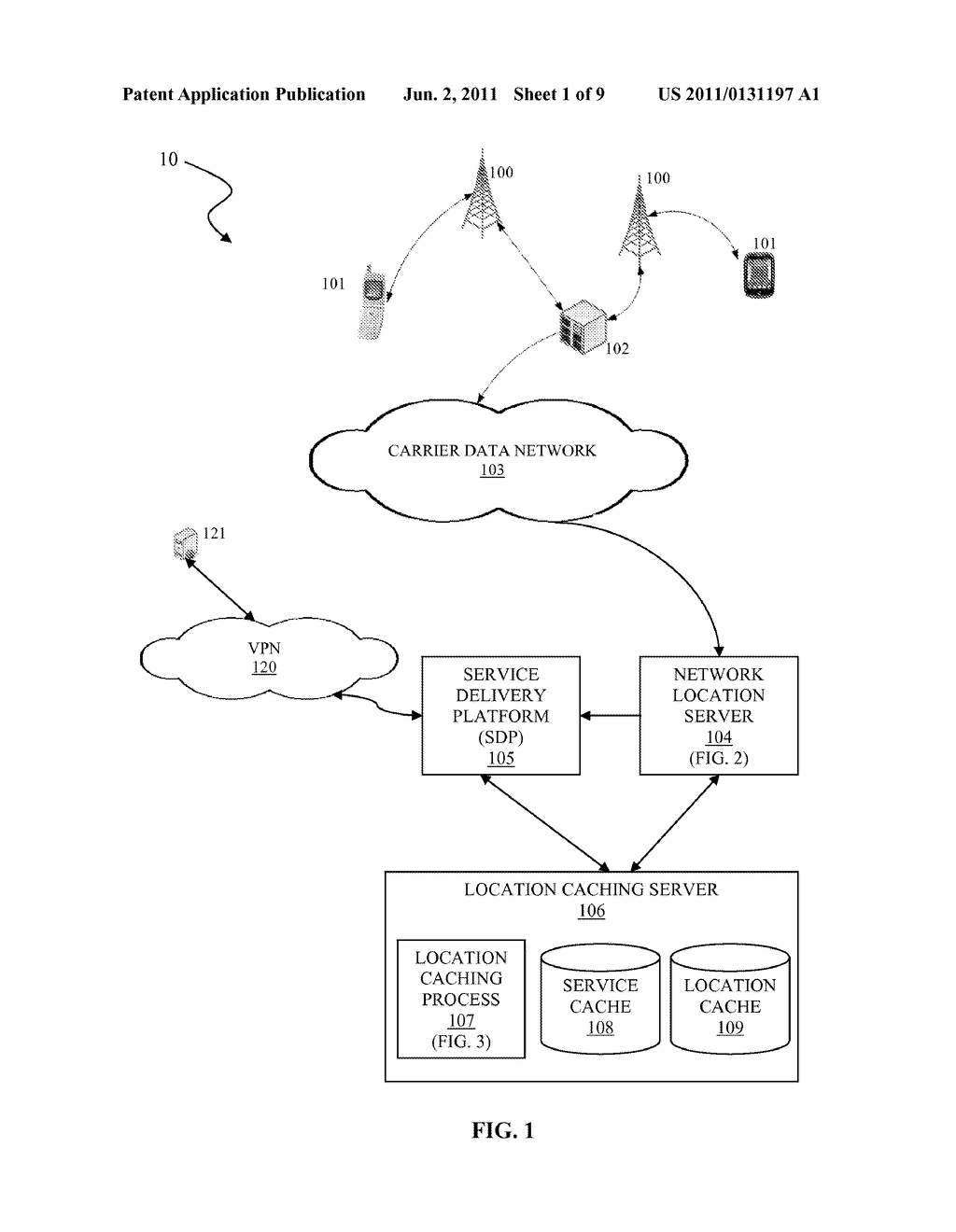 OPTIMIZING CACHING PERIOD OF LOCATION DATA FOR NETWORK BASED LOCATION     SERVICES - diagram, schematic, and image 02