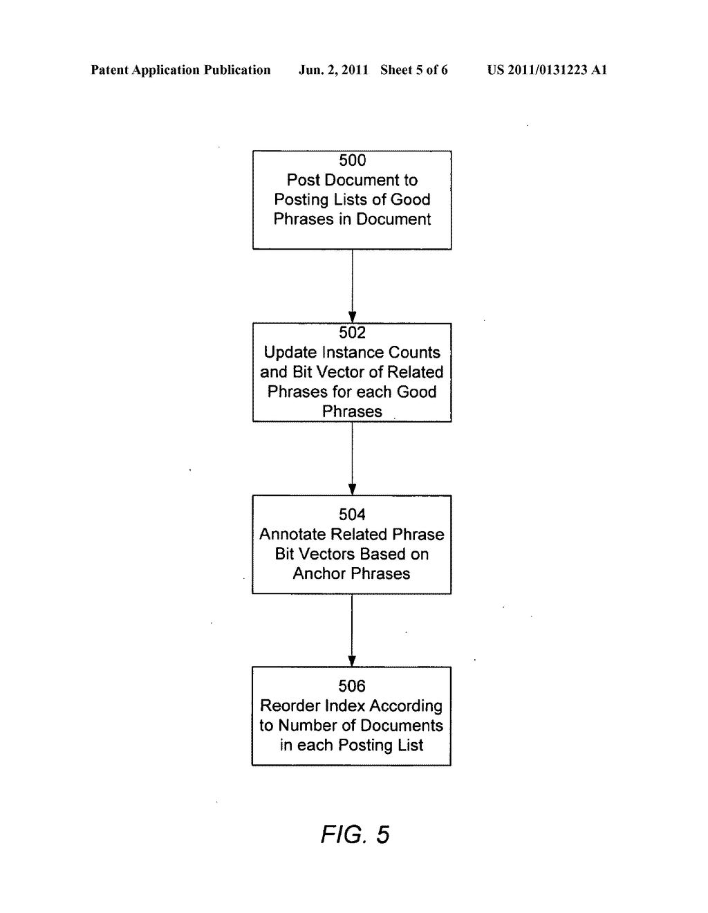 DETECTING SPAM DOCUMENTS IN A PHRASE BASED INFORMATION RETRIEVAL SYSTEM - diagram, schematic, and image 06