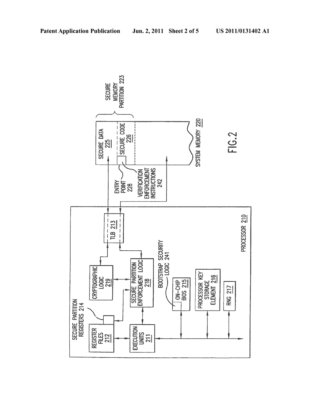 METHOD AND APPARATUS FOR SECURE EXECUTION USING A SECURE MEMORY PARTITION - diagram, schematic, and image 03