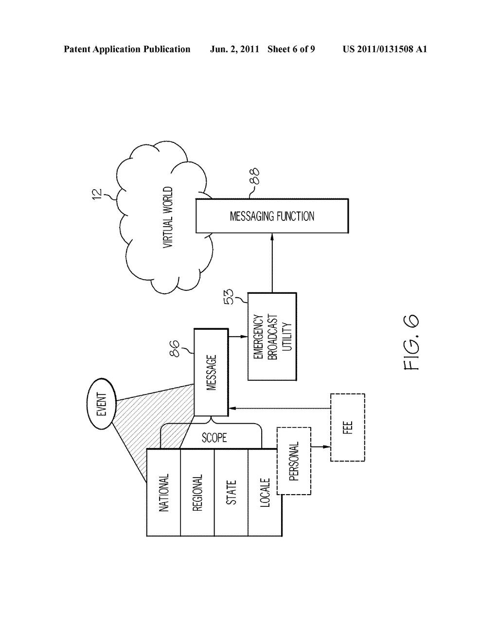 INFORMING USERS OF A VIRTUAL UNIVERSE OF REAL WORLD EVENTS - diagram, schematic, and image 07