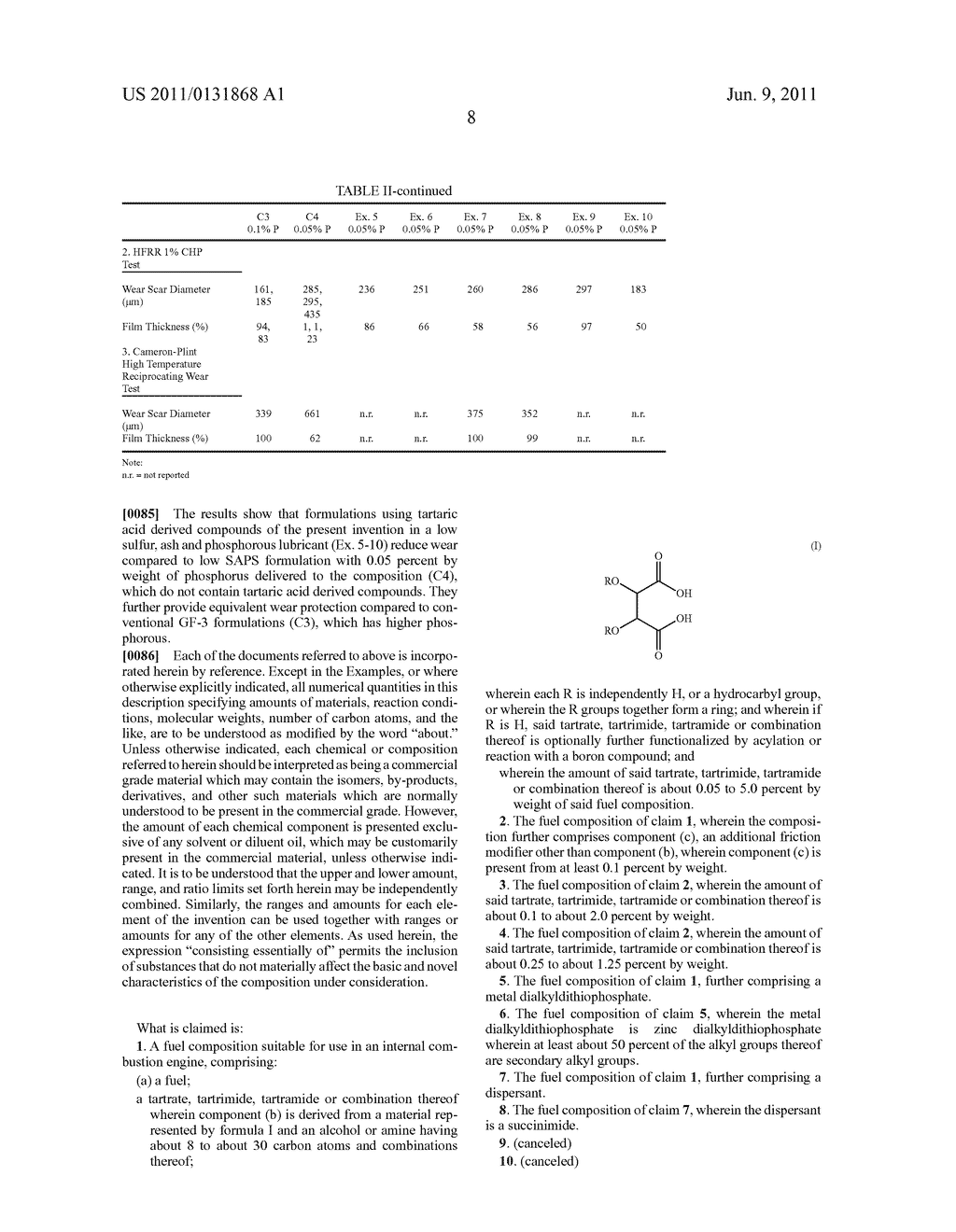 Tartaric Acid Derivatives in Fuel Compositions - diagram, schematic, and image 09