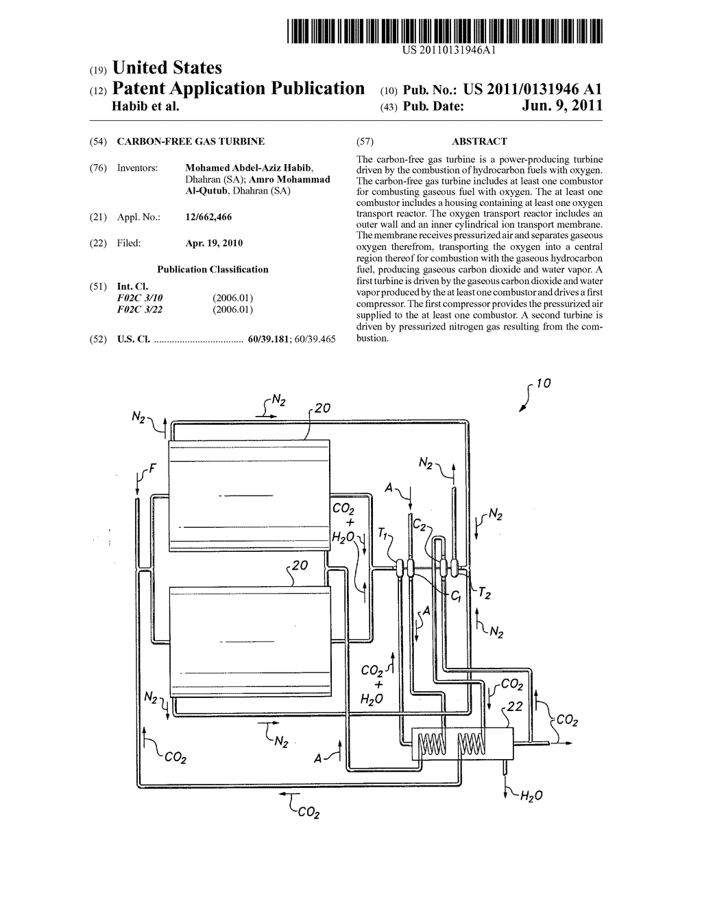 Carbon-free gas turbine - diagram, schematic, and image 01