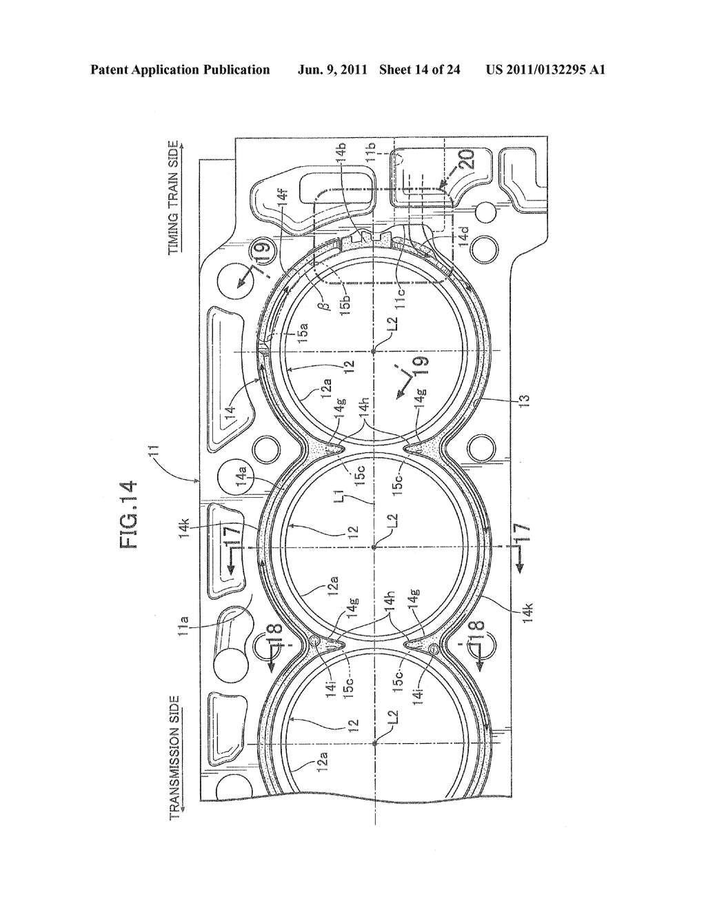 COOLING STRUCTURE FOR INTERNAL COMBUSTION ENGINE - diagram, schematic, and image 15