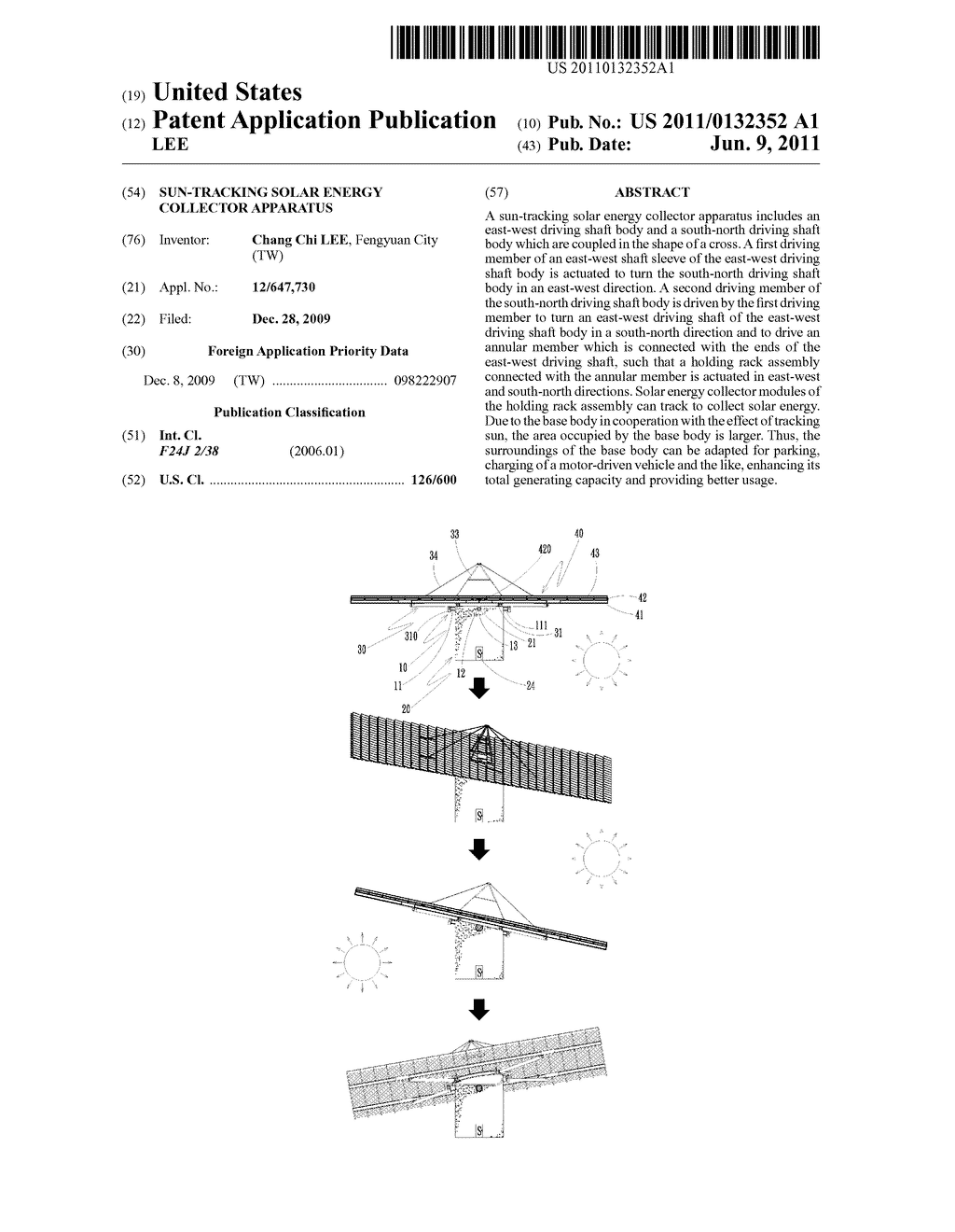 SUN-TRACKING SOLAR ENERGY COLLECTOR APPARATUS - diagram, schematic, and image 01