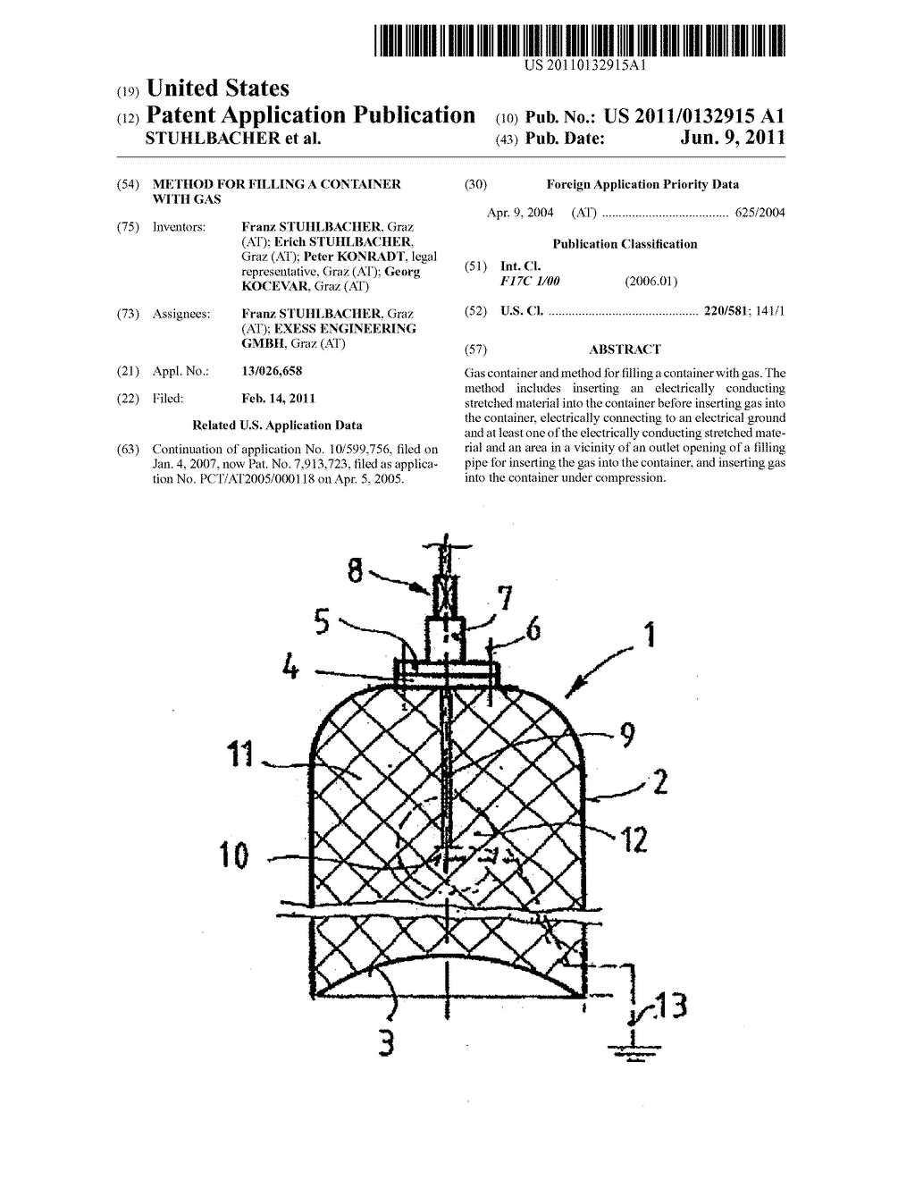 METHOD FOR FILLING A CONTAINER WITH GAS - diagram, schematic, and image 01