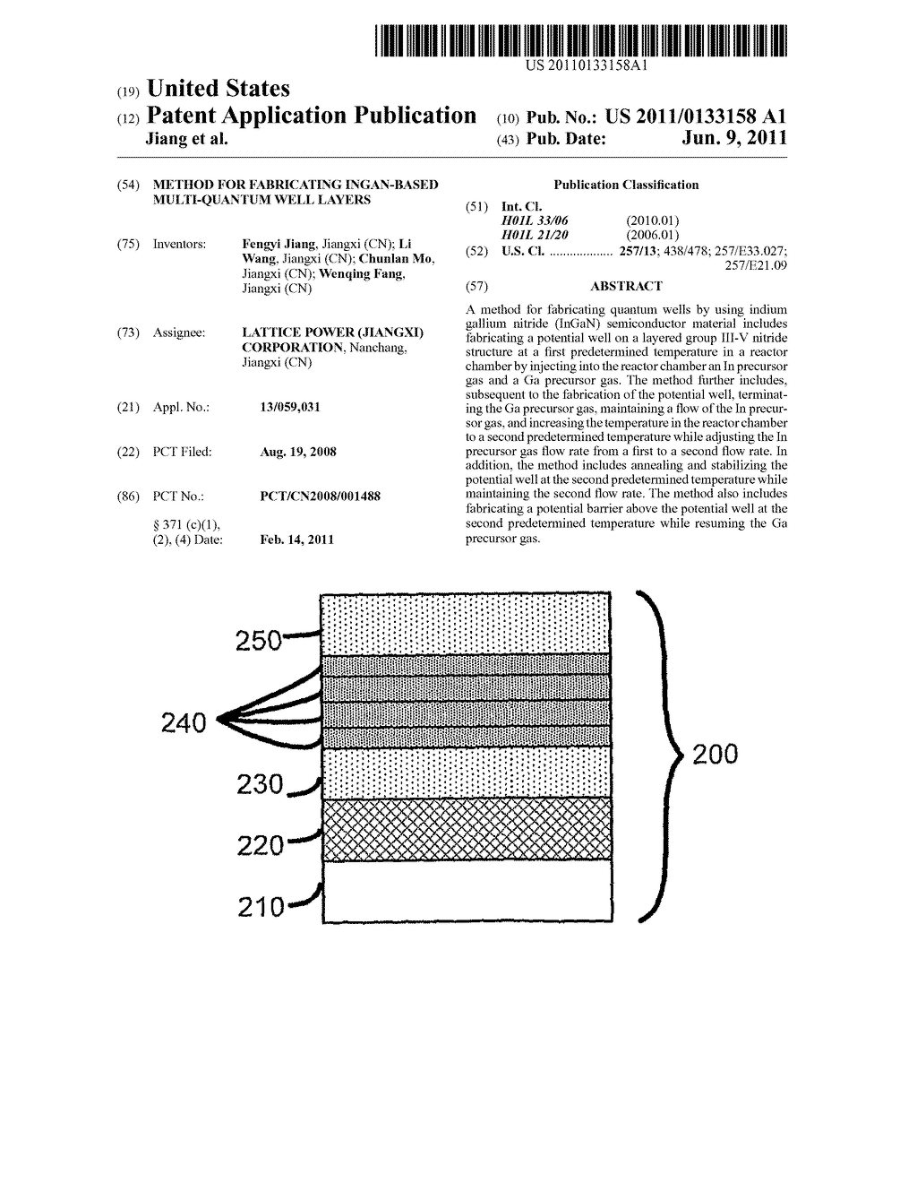 METHOD FOR FABRICATING INGAN-BASED MULTI-QUANTUM WELL LAYERS - diagram, schematic, and image 01