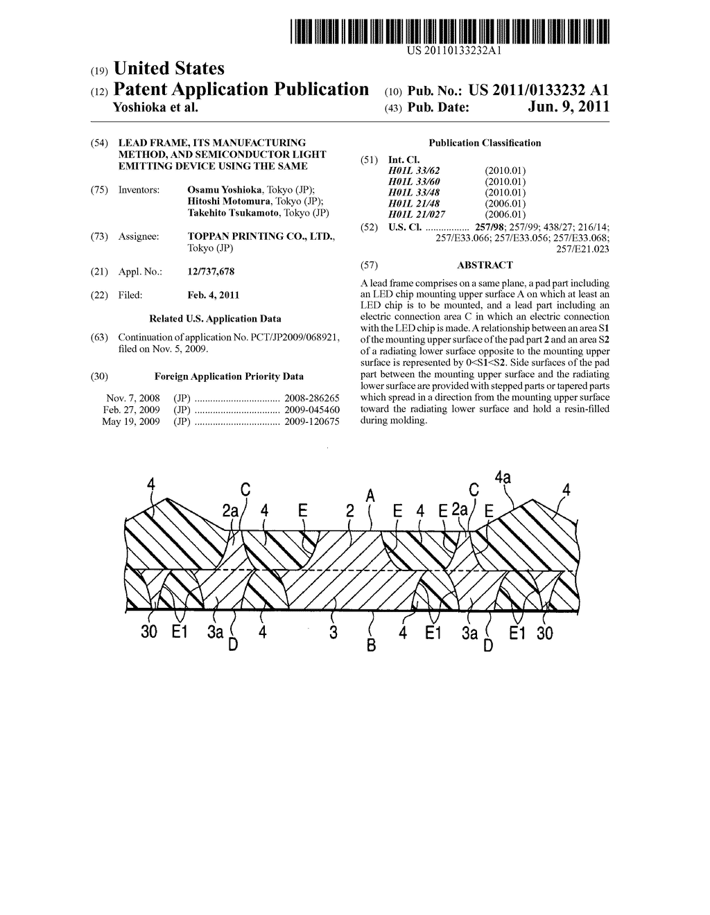 Lead frame, its manufacturing method, and semiconductor light emitting     device using the same - diagram, schematic, and image 01