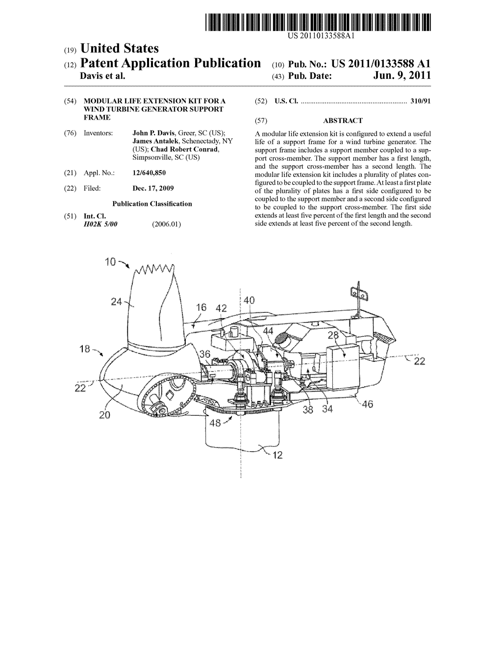 Modular Life Extension Kit For A Wind Turbine Generator Support Frame - diagram, schematic, and image 01