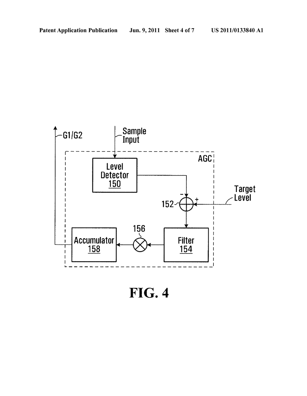 PRE AND POST FILTER AUTOMATIC GAIN CONTROL WITH BOUNDED PRE-FILTER GAIN     CONTROL - diagram, schematic, and image 05