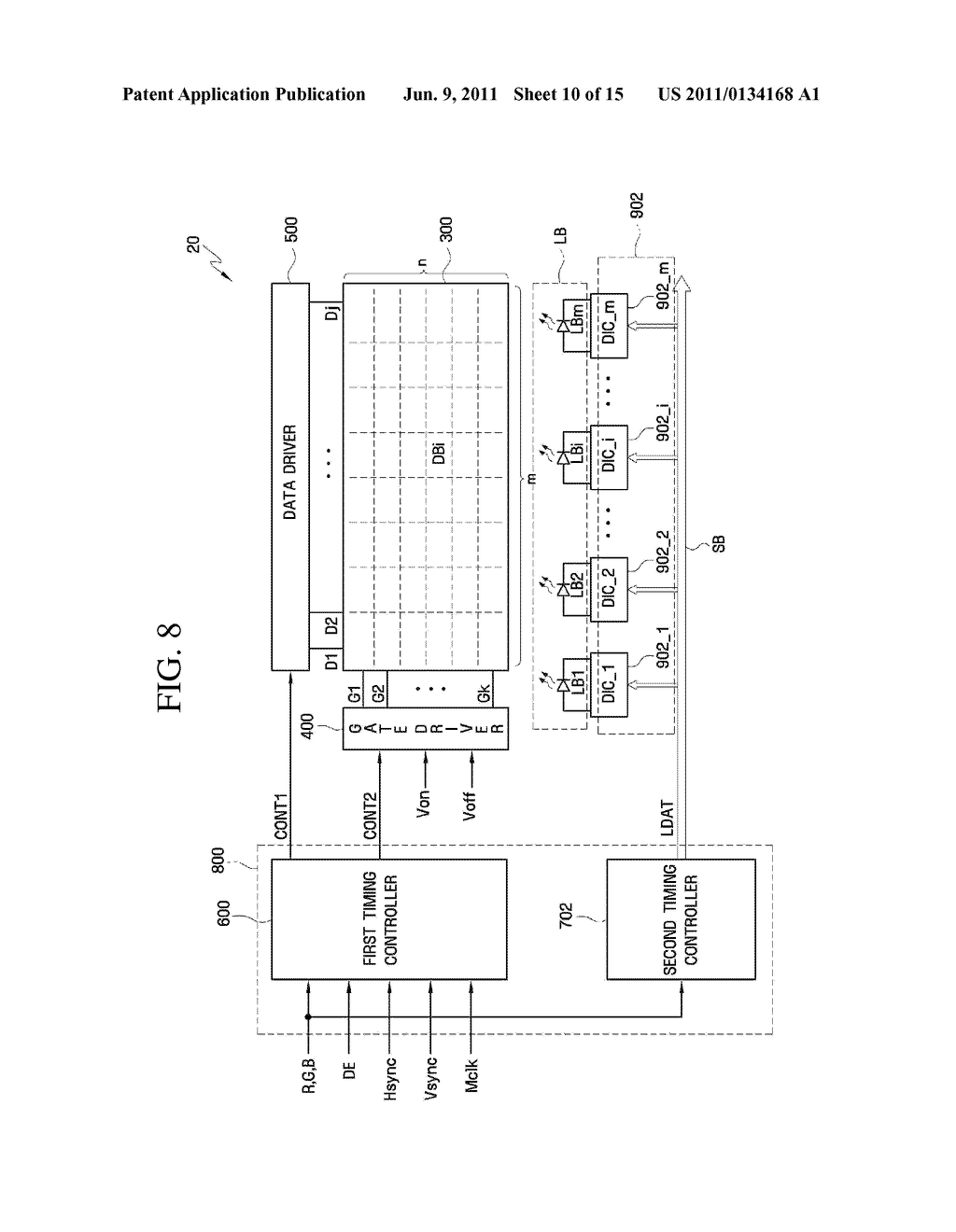 LIQUID CRYSTAL DISPLAY AND METHOD OF DRIVING THE SAME - diagram, schematic, and image 11
